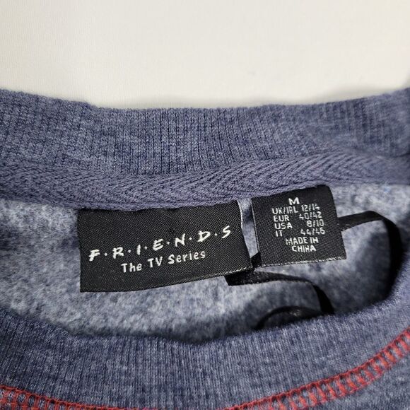FRIENDS Central Perk blue crew neck cropped sweatshirt M - Picture 5 of 7